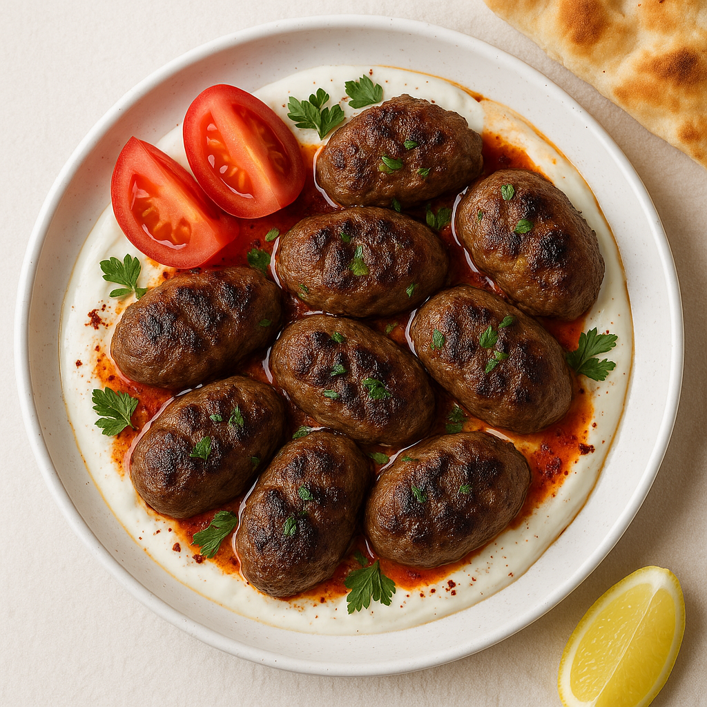 Köfte mit Joghurt‑Tomaten‑Sauce