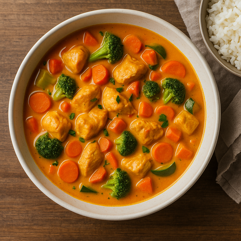Poulet‑Curry mit Kokosmilch und Gemüse