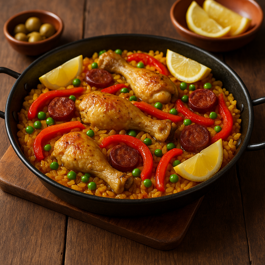 Spanische Paella mit Poulet und Merguez