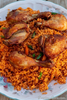 Nigerianisches Jollof‑Reis mit Poulet