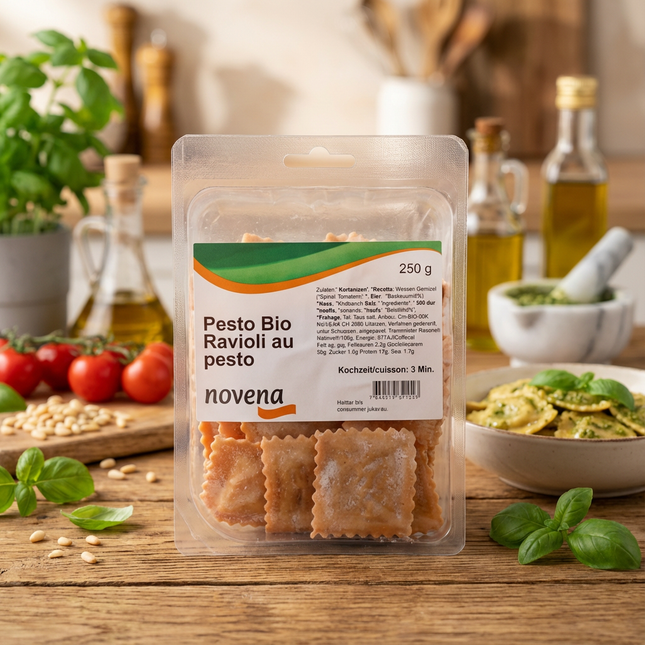 Bio Ravioli al Pesto 250g Novena